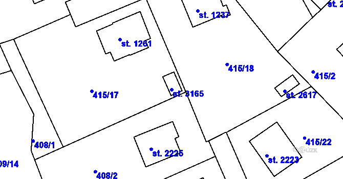 Parcela st. 3165 v KÚ Český Krumlov, Katastrální mapa