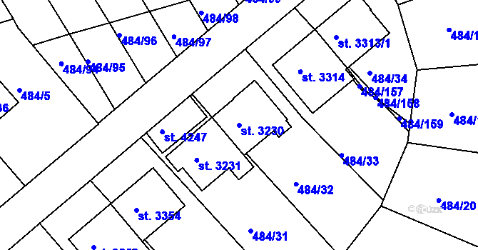 Parcela st. 3230 v KÚ Český Krumlov, Katastrální mapa