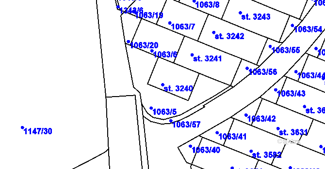 Parcela st. 3240 v KÚ Český Krumlov, Katastrální mapa