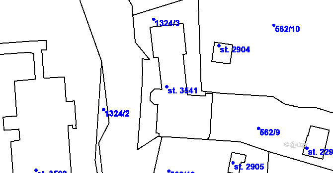 Parcela st. 3541 v KÚ Český Krumlov, Katastrální mapa
