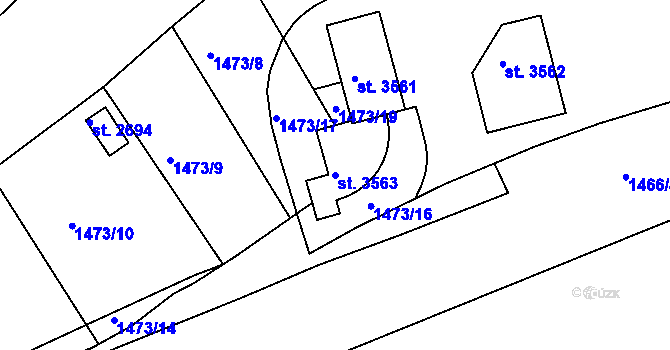 Parcela st. 3563 v KÚ Český Krumlov, Katastrální mapa