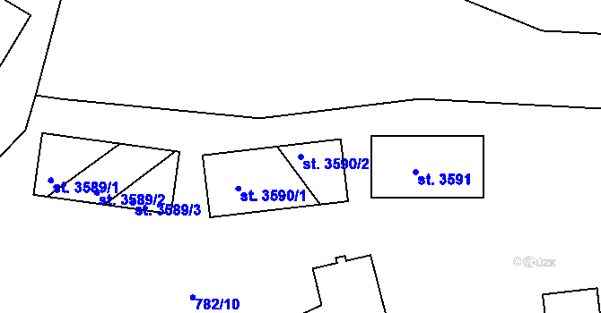 Parcela st. 3590/2 v KÚ Český Krumlov, Katastrální mapa