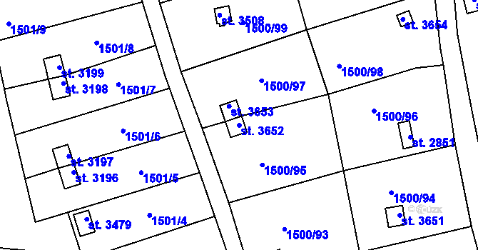 Parcela st. 3652 v KÚ Český Krumlov, Katastrální mapa