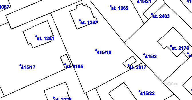 Parcela st. 415/18 v KÚ Český Krumlov, Katastrální mapa