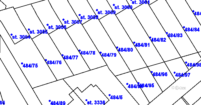 Parcela st. 484/79 v KÚ Český Krumlov, Katastrální mapa