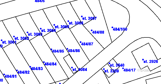 Parcela st. 484/87 v KÚ Český Krumlov, Katastrální mapa