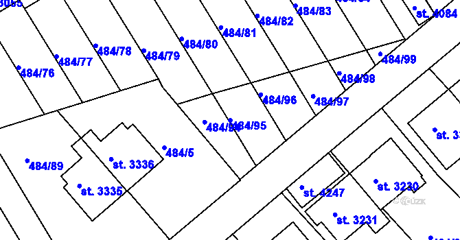 Parcela st. 484/95 v KÚ Český Krumlov, Katastrální mapa