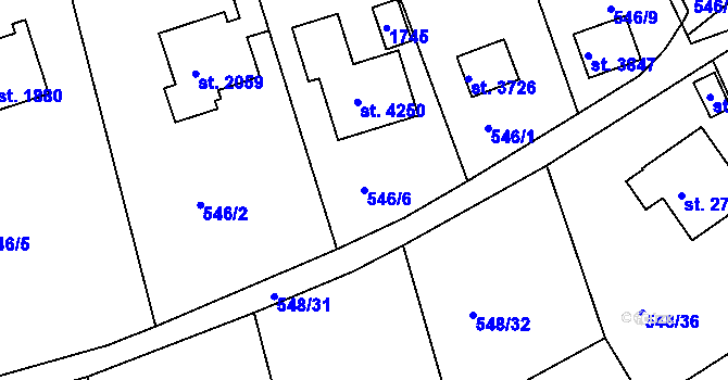 Parcela st. 546/6 v KÚ Český Krumlov, Katastrální mapa