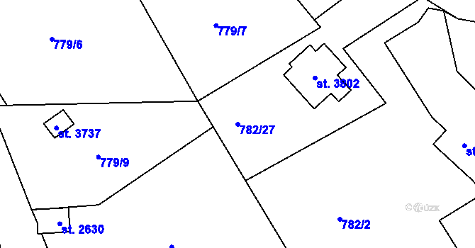 Parcela st. 782/27 v KÚ Český Krumlov, Katastrální mapa