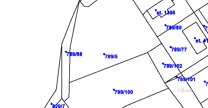 Parcela st. 789/5 v KÚ Český Krumlov, Katastrální mapa