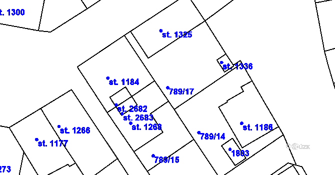 Parcela st. 789/17 v KÚ Český Krumlov, Katastrální mapa