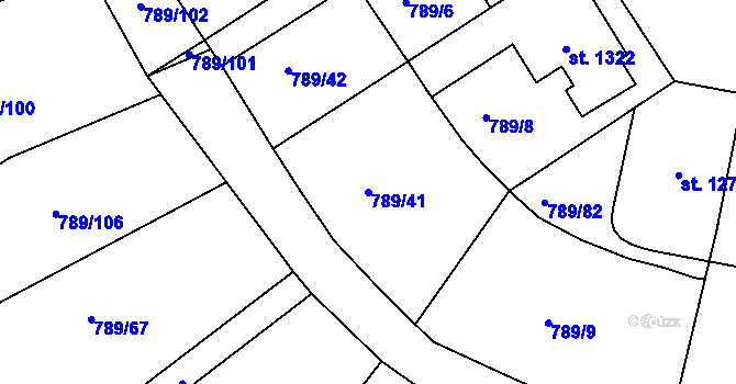 Parcela st. 789/41 v KÚ Český Krumlov, Katastrální mapa