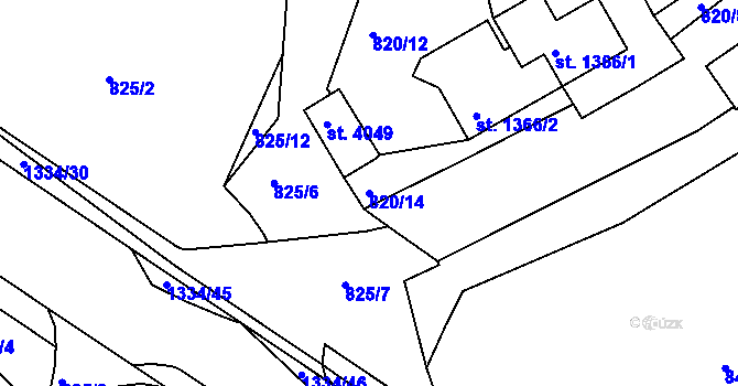 Parcela st. 820/14 v KÚ Český Krumlov, Katastrální mapa