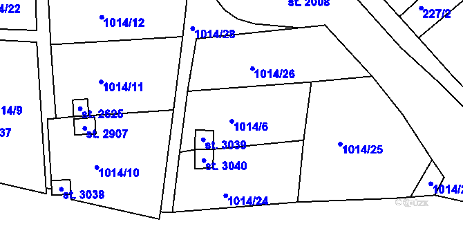 Parcela st. 1014/6 v KÚ Český Krumlov, Katastrální mapa