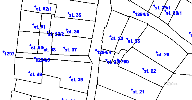 Parcela st. 1294/4 v KÚ Český Krumlov, Katastrální mapa