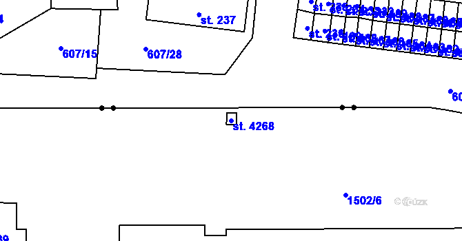 Parcela st. 4268 v KÚ Český Krumlov, Katastrální mapa