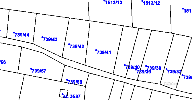 Parcela st. 739/41 v KÚ Český Krumlov, Katastrální mapa