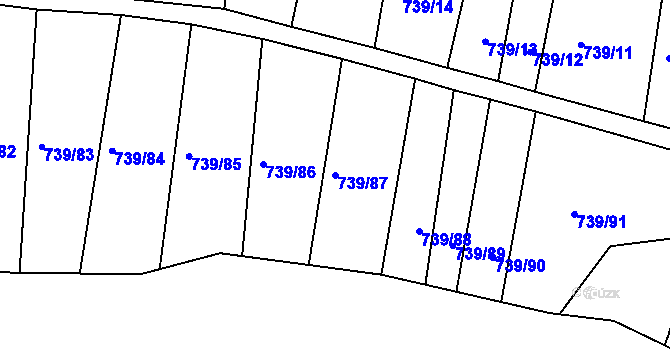 Parcela st. 739/87 v KÚ Český Krumlov, Katastrální mapa
