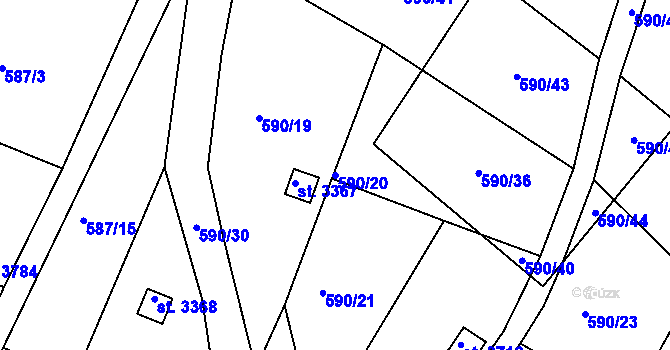 Parcela st. 590/20 v KÚ Český Krumlov, Katastrální mapa