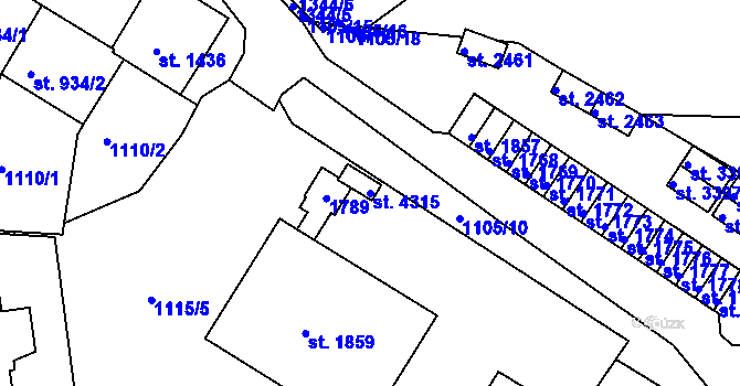 Parcela st. 4315 v KÚ Český Krumlov, Katastrální mapa