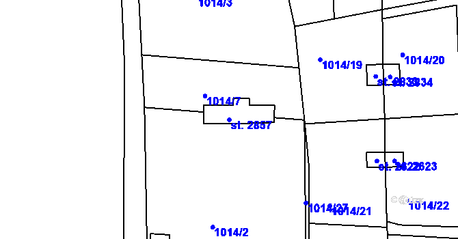 Parcela st. 2857 v KÚ Český Krumlov, Katastrální mapa