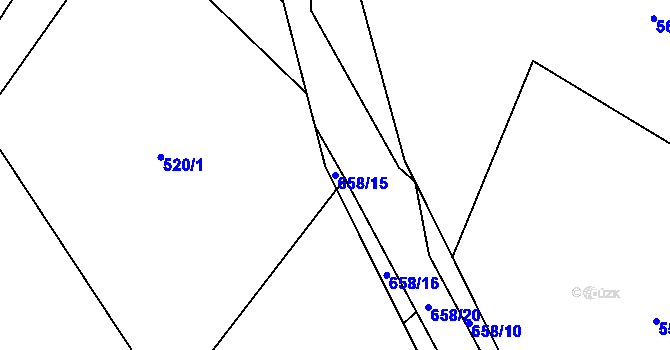 Parcela st. 658/15 v KÚ Vyšný, Katastrální mapa
