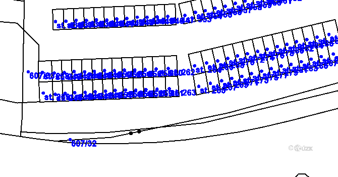 Parcela st. 263 v KÚ Vyšný, Katastrální mapa