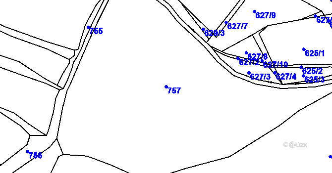Parcela st. 757 v KÚ Slupenec, Katastrální mapa