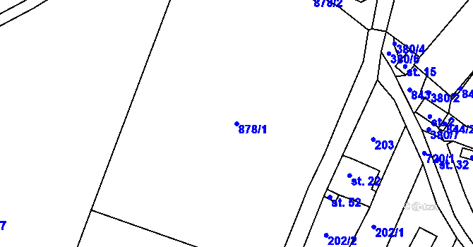 Parcela st. 878/1 v KÚ Slupenec, Katastrální mapa