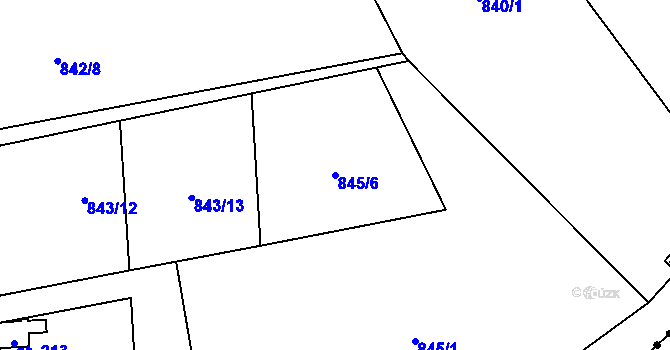Parcela st. 845/6 v KÚ Kladné-Dobrkovice, Katastrální mapa