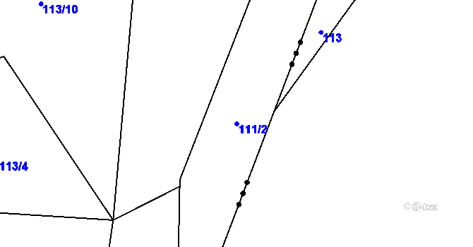 Parcela st. 111/2 v KÚ Přísečná-Domoradice, Katastrální mapa