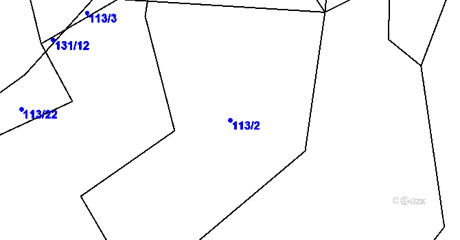 Parcela st. 113/2 v KÚ Přísečná-Domoradice, Katastrální mapa