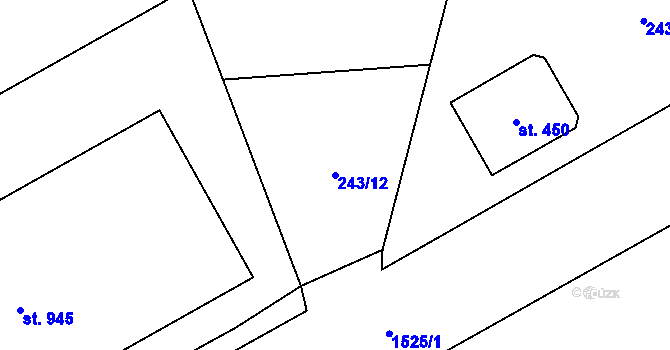 Parcela st. 243/12 v KÚ Přísečná-Domoradice, Katastrální mapa