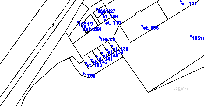 Parcela st. 140 v KÚ Spolí-Nové Spolí, Katastrální mapa