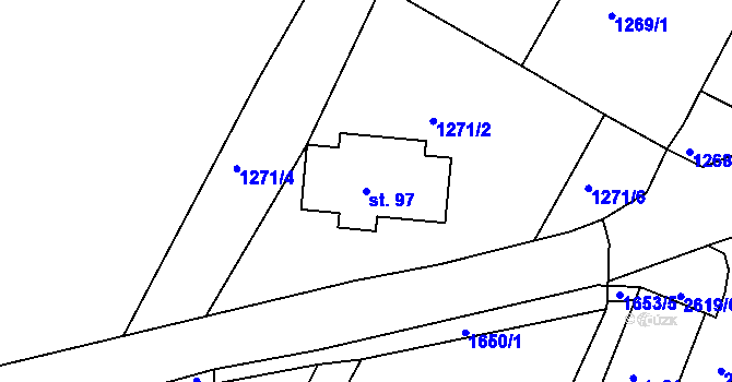 Parcela st. 97 v KÚ Český Rudolec, Katastrální mapa