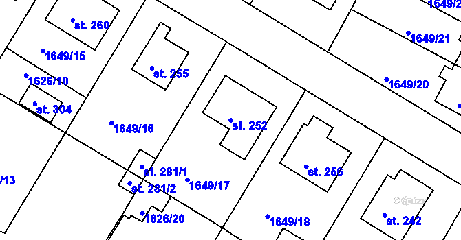 Parcela st. 252 v KÚ Český Rudolec, Katastrální mapa