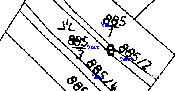 Parcela st. 885/3 v KÚ Dolní Bolíkov-Nová Ves, Katastrální mapa