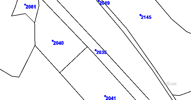 Parcela st. 2035 v KÚ Stoječín, Katastrální mapa