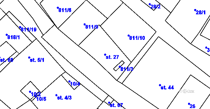 Parcela st. 27 v KÚ Stoječín, Katastrální mapa