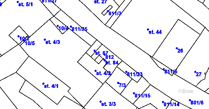 Parcela st. 812 v KÚ Stoječín, Katastrální mapa