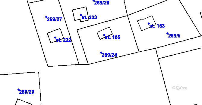 Parcela st. 269/24 v KÚ Český Šternberk, Katastrální mapa