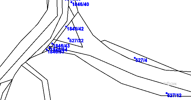 Parcela st. 527/20 v KÚ Český Šternberk, Katastrální mapa
