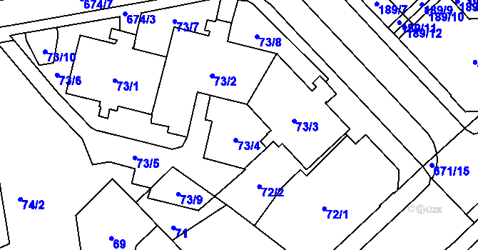 Parcela st. 73/4 v KÚ Český Těšín, Katastrální mapa