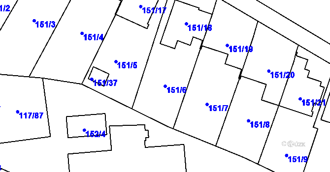 Parcela st. 151/6 v KÚ Český Těšín, Katastrální mapa