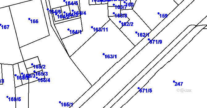 Parcela st. 163/1 v KÚ Český Těšín, Katastrální mapa