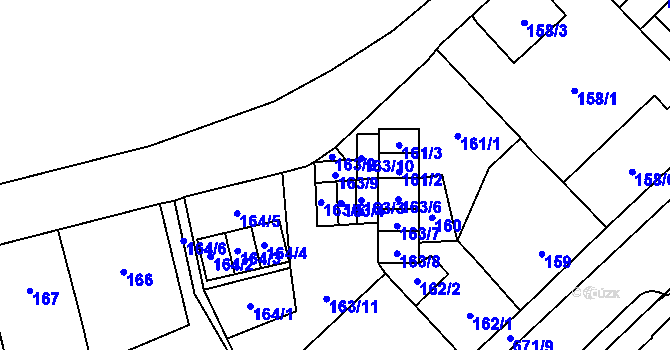 Parcela st. 163/9 v KÚ Český Těšín, Katastrální mapa