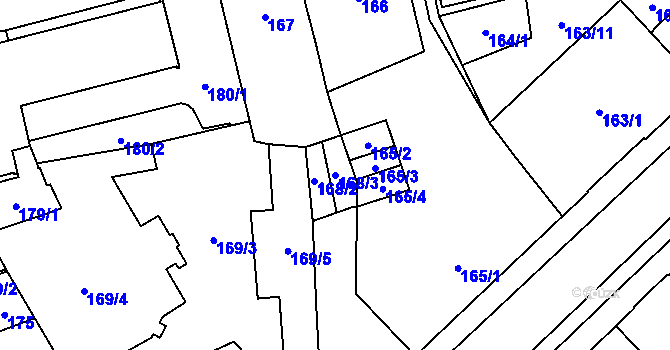 Parcela st. 168/3 v KÚ Český Těšín, Katastrální mapa