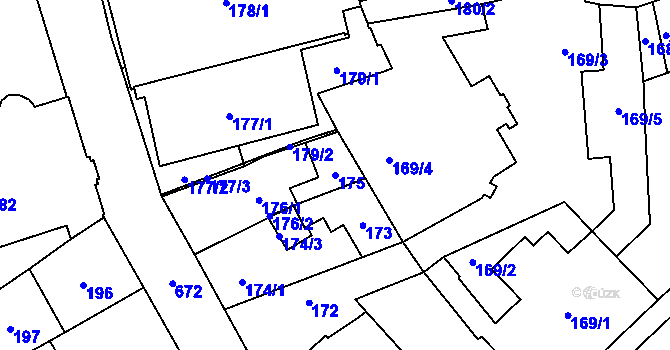 Parcela st. 175 v KÚ Český Těšín, Katastrální mapa