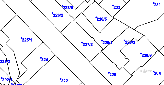 Parcela st. 227/2 v KÚ Český Těšín, Katastrální mapa