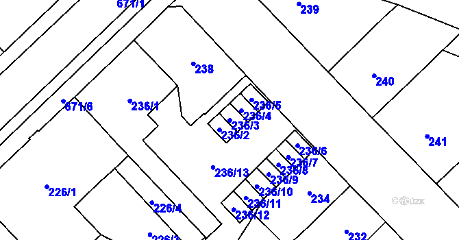 Parcela st. 236/3 v KÚ Český Těšín, Katastrální mapa